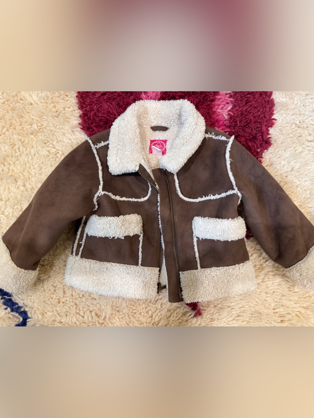 GAP Brown Jacket with Cream Faux Shearling size 18-24 mo